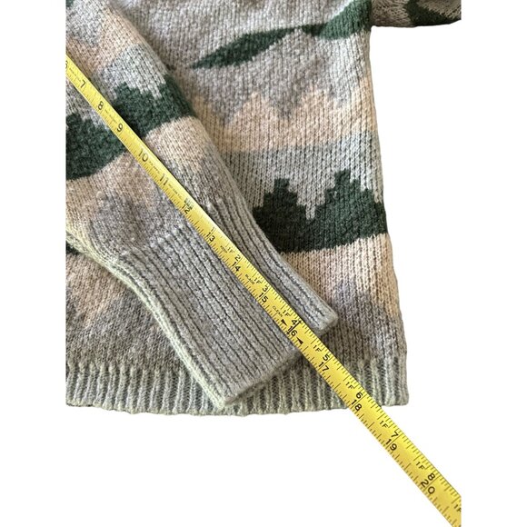 C&C California Pink Gray & Green Pattern V-Neck Knit Button-up Cardigan Sweater - Picture 4 of 6